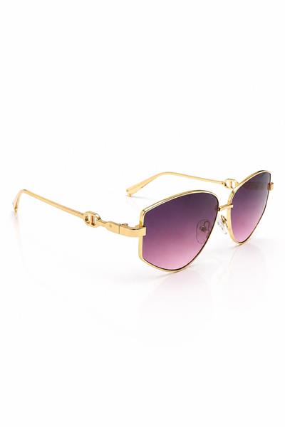 Gold Çerçeveli Güneş Gözlüğü Pembe