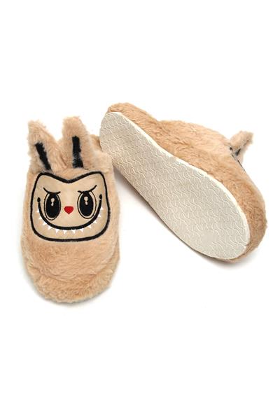 Figürlü Peluş Ev Terliği Sütlükahve