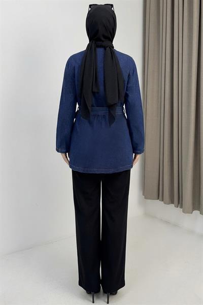 Kadın Kuşaklı Jena Kimono Lacivert