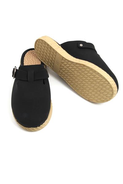 Kadın Önü Kapalı Tek Tokalı Siyah Terlik 