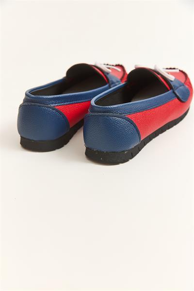 Loafer Model Fiyonk Detaylı Ayakkabı Kırmızı