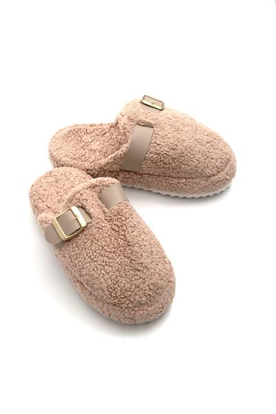 Kadın Kışlık  Tek Tokalı Vizon Ev Terliği