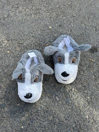 Yumuşak Taban Sevimli Köpek Panduf Gri