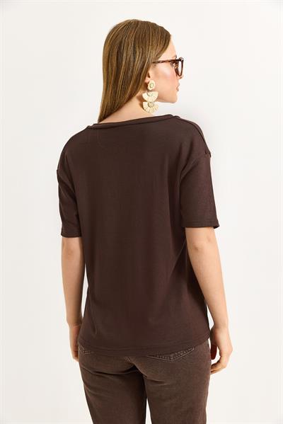 V Yaka Rahat Kalıp Bluz