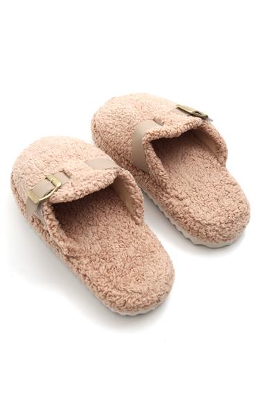 Kadın Kışlık  Tek Tokalı Vizon Ev Terliği