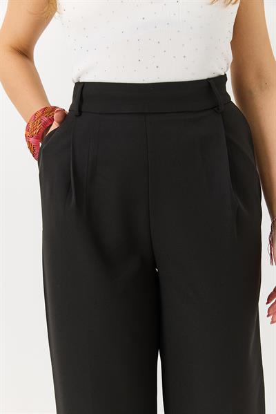 Kadın Rahat Kesim Yüksek Bel Pantolon Siyah