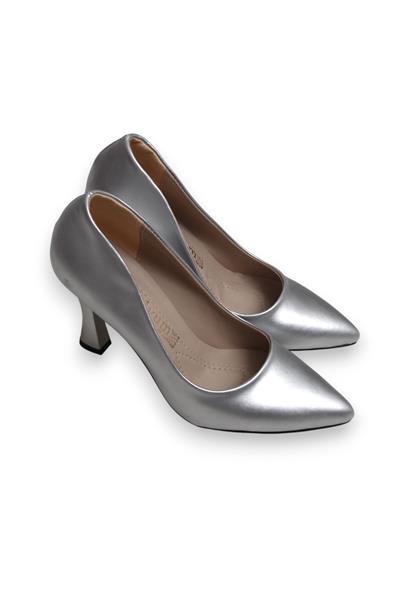 Kadın Sivri Burun Klasik Gümüş Stiletto