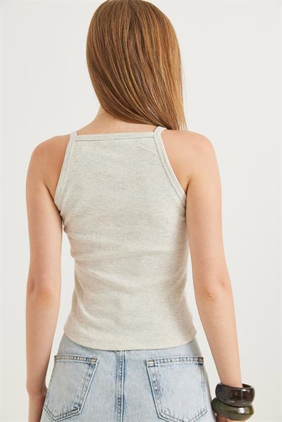 Askılı Kaşkorse Bluz Melanj