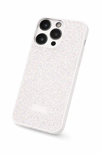 İphone 14 Uyumlu Full Taş Detaylı Swarovski Kılıf Beyaz