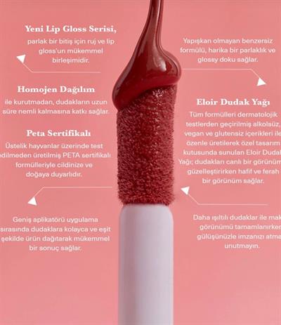Eloir Lip Gloss Peachy Dudak Parlatıcısı Nemlendirici Etkili