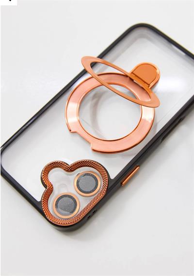 İphone 17 Uyumlu Magsafe Dönebilen Halkalı Kılıf Lens Korumalı Turuncu
