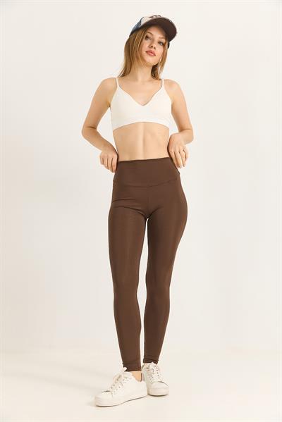 Slim fit yüksek bel toparlayıcı Oysho Tayt Kahverengi