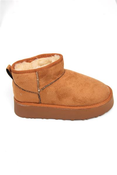 İçi Kürklü Süet Kadın Ayakkabı Taba