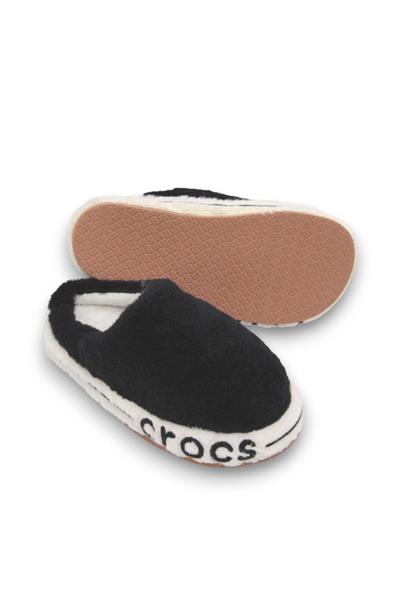 Kadın  İçi Yünlü Önü Kapalı Siyah Ev Terliği