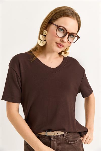 V Yaka Rahat Kalıp Bluz