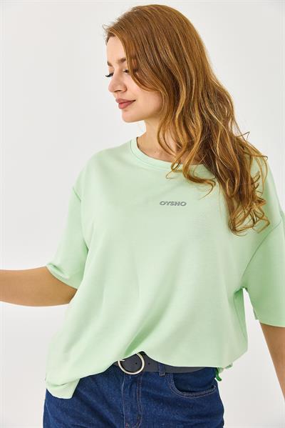 Bisiklet Yaka  Oysho Basic Tshirt Yeşil
