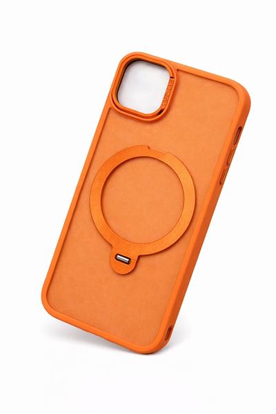 İphone 15 Pro Max Uyumlu MagSafe Dönebilen Mat Yüzeye Sahip Kılıf Turuncu