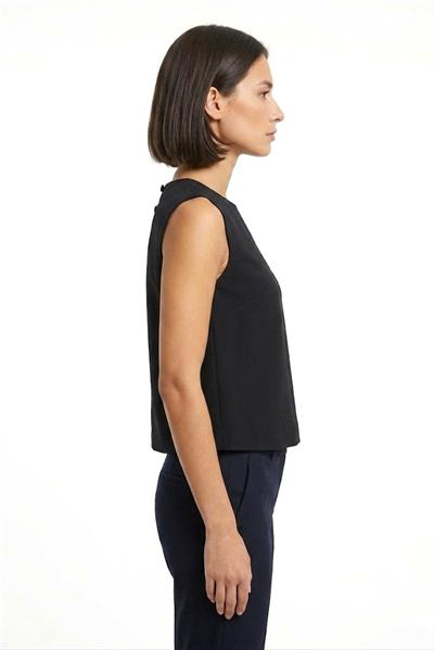 Kadın Kolsuz Crop Bluz Siyah