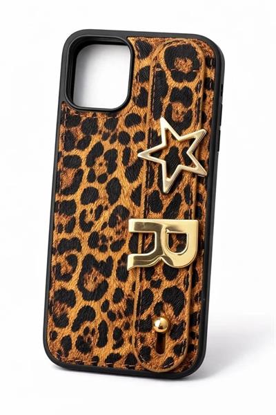 İphone 16 Pro  Uyumlu  Charmlı ve Harfli Deri Kılıf LEO