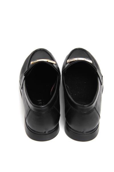 Aksesuarlı Mat Loafer Ayakkabı Siyah