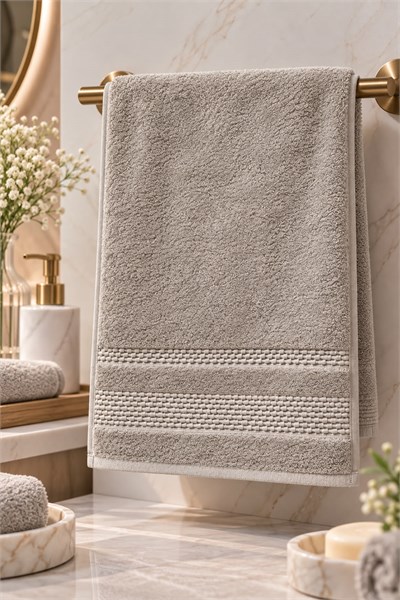 Pamuklu Banyo 90X45Cm Ölçülü El Yüz Havlusu Kahverengi