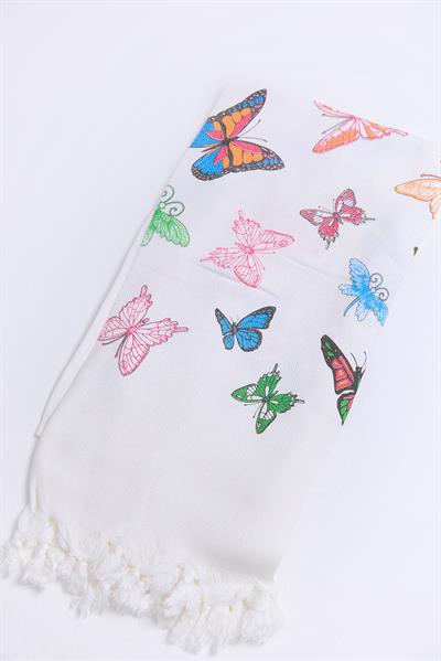 Bamboo Plaj Havlusu Beyaz