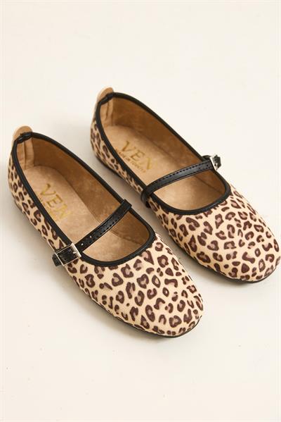 Leopar Desen İnce Bant Kadın Babet