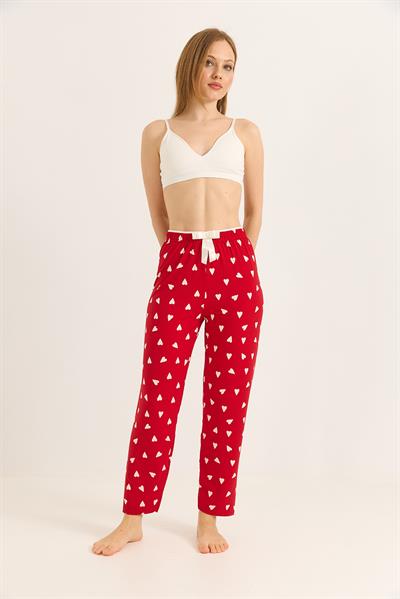 Beli Lastikli Beyaz Kalpli Pijama Altı
