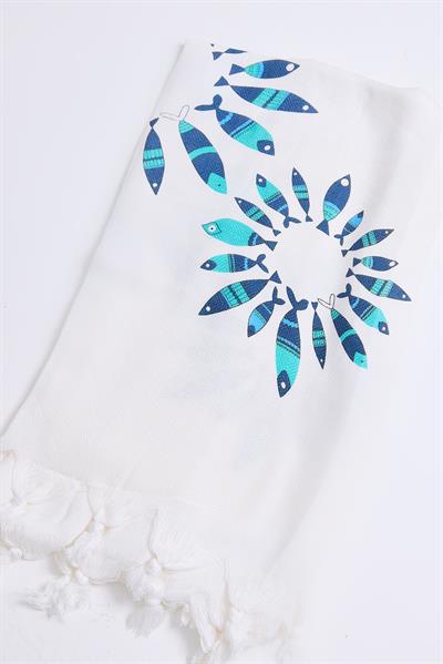 Bamboo Plaj Havlusu Beyaz
