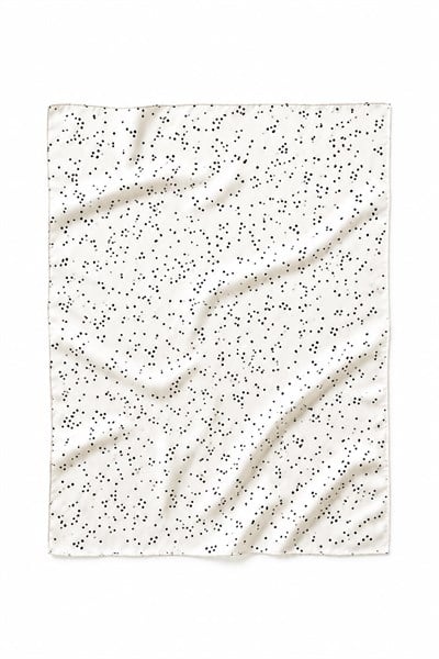 Puantiye Desenli Şifon 45X45 Ölçülü Fular Beyaz