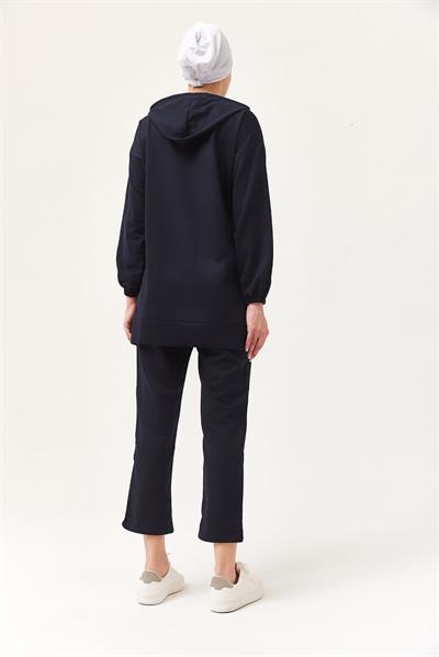 Kadın Kapüşonlu Fermuarlı İkili Takım Laci
