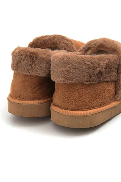 Polar İçi Kürklü Kadın Ev Botu Taba