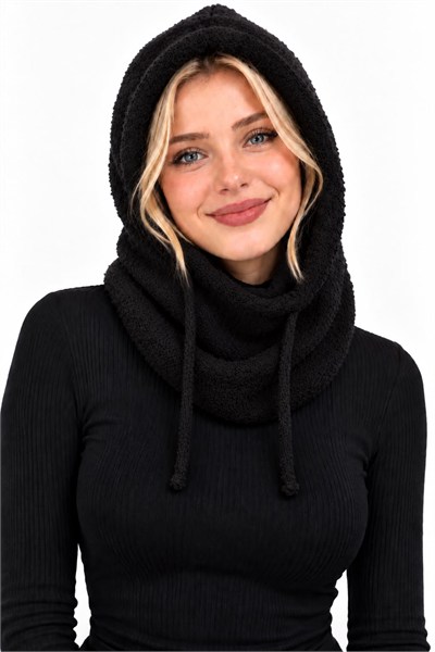 Yumoş Balaklava Ayarlanabilir Bere Siyah