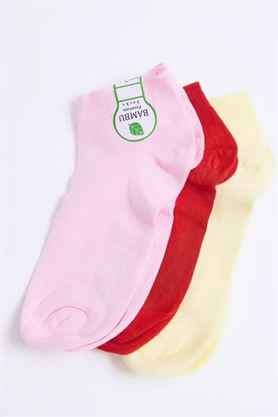 Kadın Bambu Patik Çorap Pembe