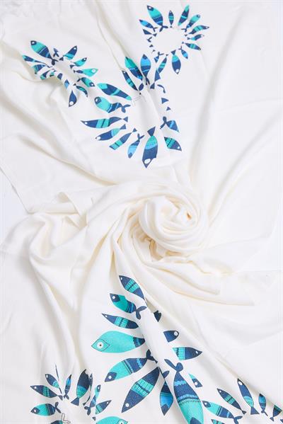 Bamboo Plaj Havlusu Beyaz