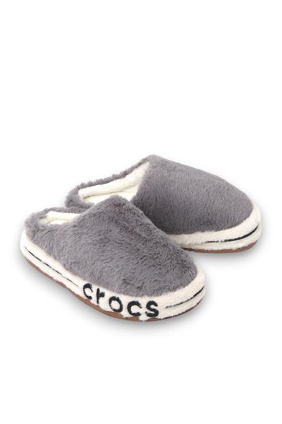 Kadın  İçi Yünlü Önü Kapalı Gri Ev Terliği