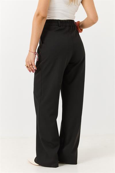 Kadın Rahat Kesim Yüksek Bel Pantolon Siyah