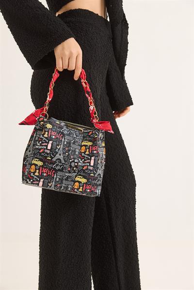 Şallı Mini El ve Omuz Çantası Karışık