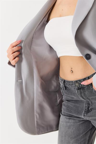 Kadın Oversize Çift Düğmeli Blazer Ceket