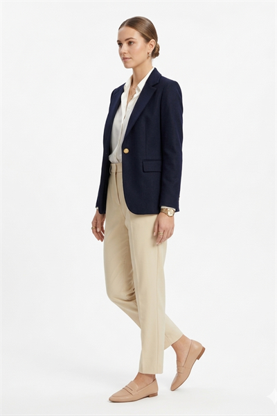 Kadın Rahat Kesim Havuç Model  Kumaş Pantolon Bej