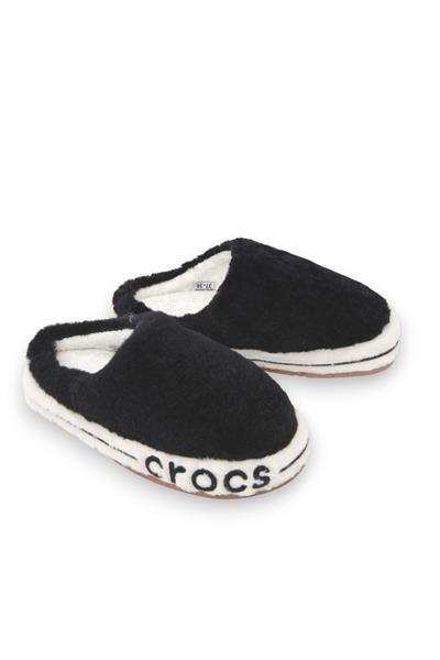 Kadın  İçi Yünlü Önü Kapalı Siyah Ev Terliği