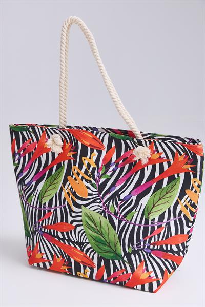 Renkli Desenli Kadın Plaj Çantası Karışık