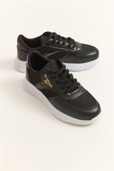 Bağcıklı Model  Yüksek Taban Kadın Ayakkabı Siyah