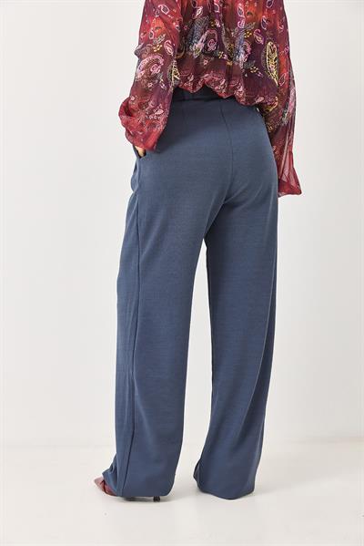 Likralı Krep Örme Kumaş Kemerli Salaş Pantolon Antsrasit