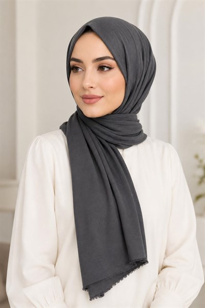 Kadın 180X65 Ölçülü Penye Şal Füme