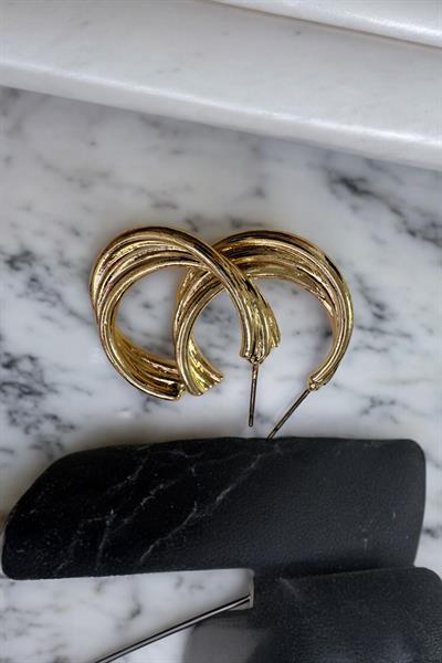 Üç Halkalı Küpe Gold