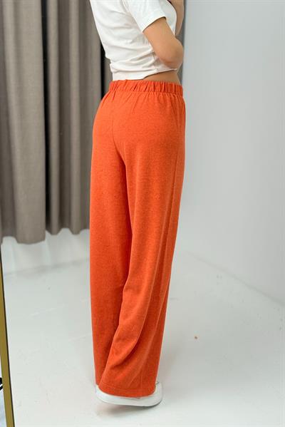 Kadın Triko Turuncu Salaş Pantolon  