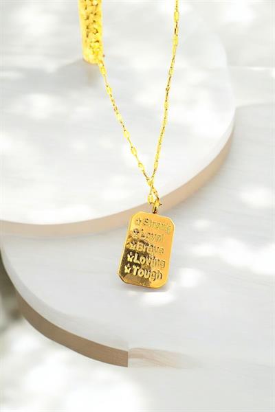 Aslan Burcu Altın Rengi Kaplama Çelik Kolye Gold