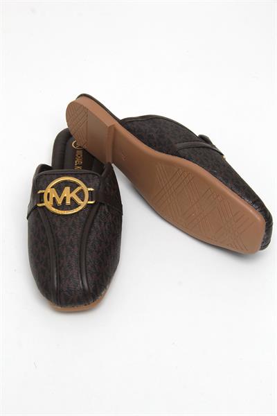 MK Aksesuarlı Şık Kadın Terlik Kahvernegi