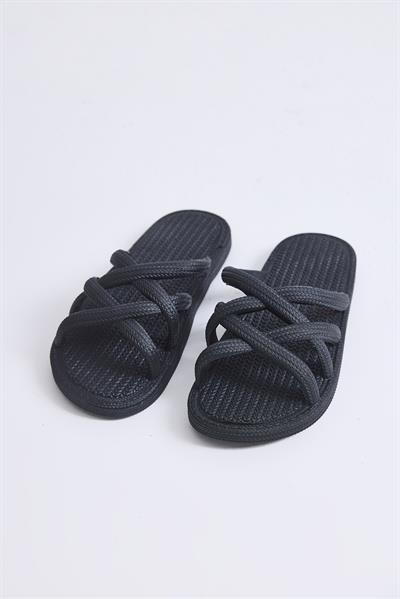 Yazlık Kaydırmaz Taban Ahtapot Terlik Siyah
